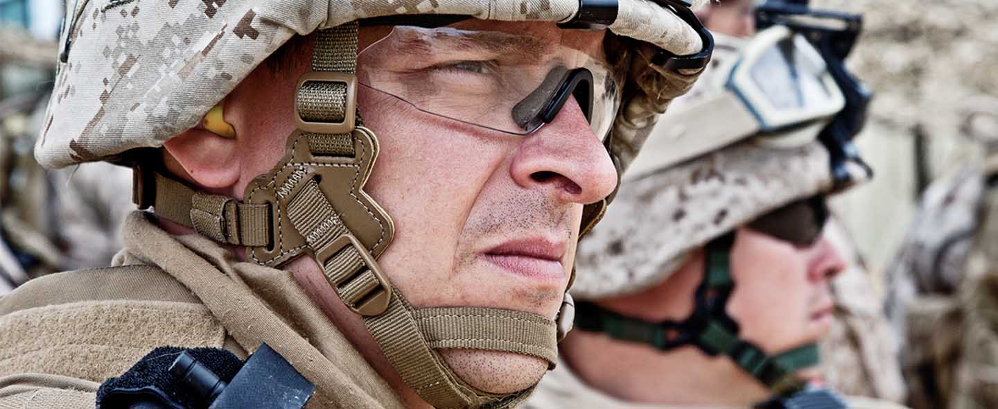 Army official with hearing support